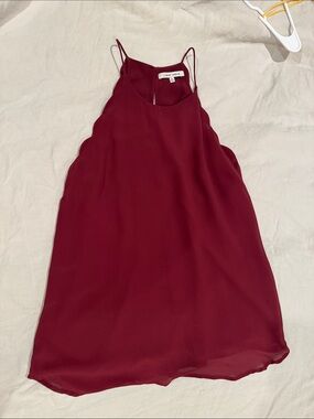 Naked Zebra Burgundy Scalloped Cami Dress